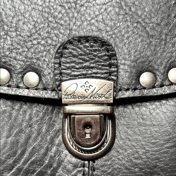 Patricia Nash Black Leather Studded Handbag - Picture 4 of 9